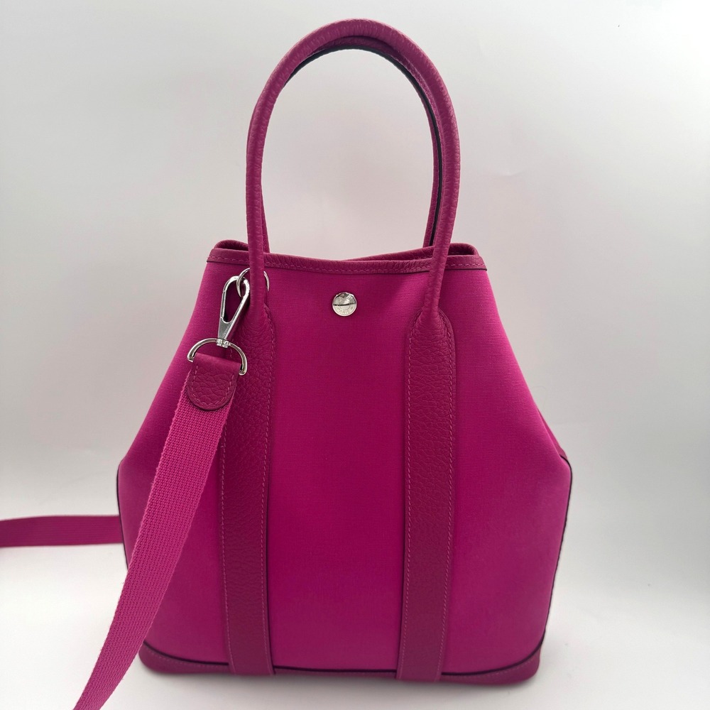 Hermes Rose Pourpre Mangolia Dune Garden File 28 Palladium Tote Bag Strap 2021